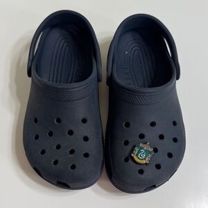 Crocs J3 navy blue Slytherin charm